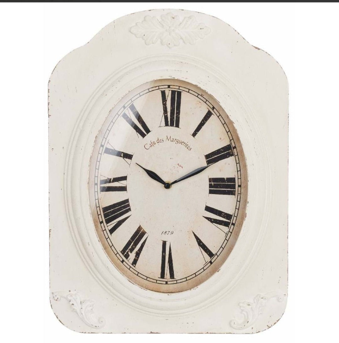 Orologio da parete shabby bianco - cm 52x38x5