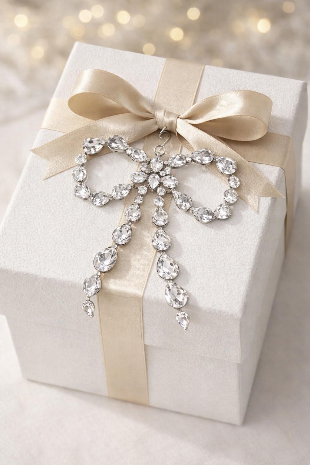 DECORAZIONE FIOCCO CON BRILLANTINI