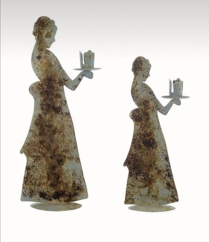 COPPIA SILUETTE DONNA IN METALLO PORTA CANDELA