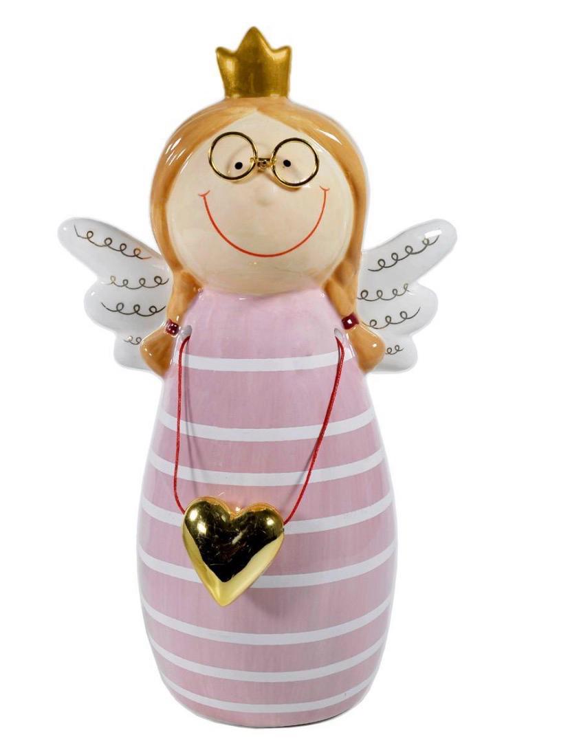 ANGELO CERAMICA ABITO ROSA CON OCCHIALI