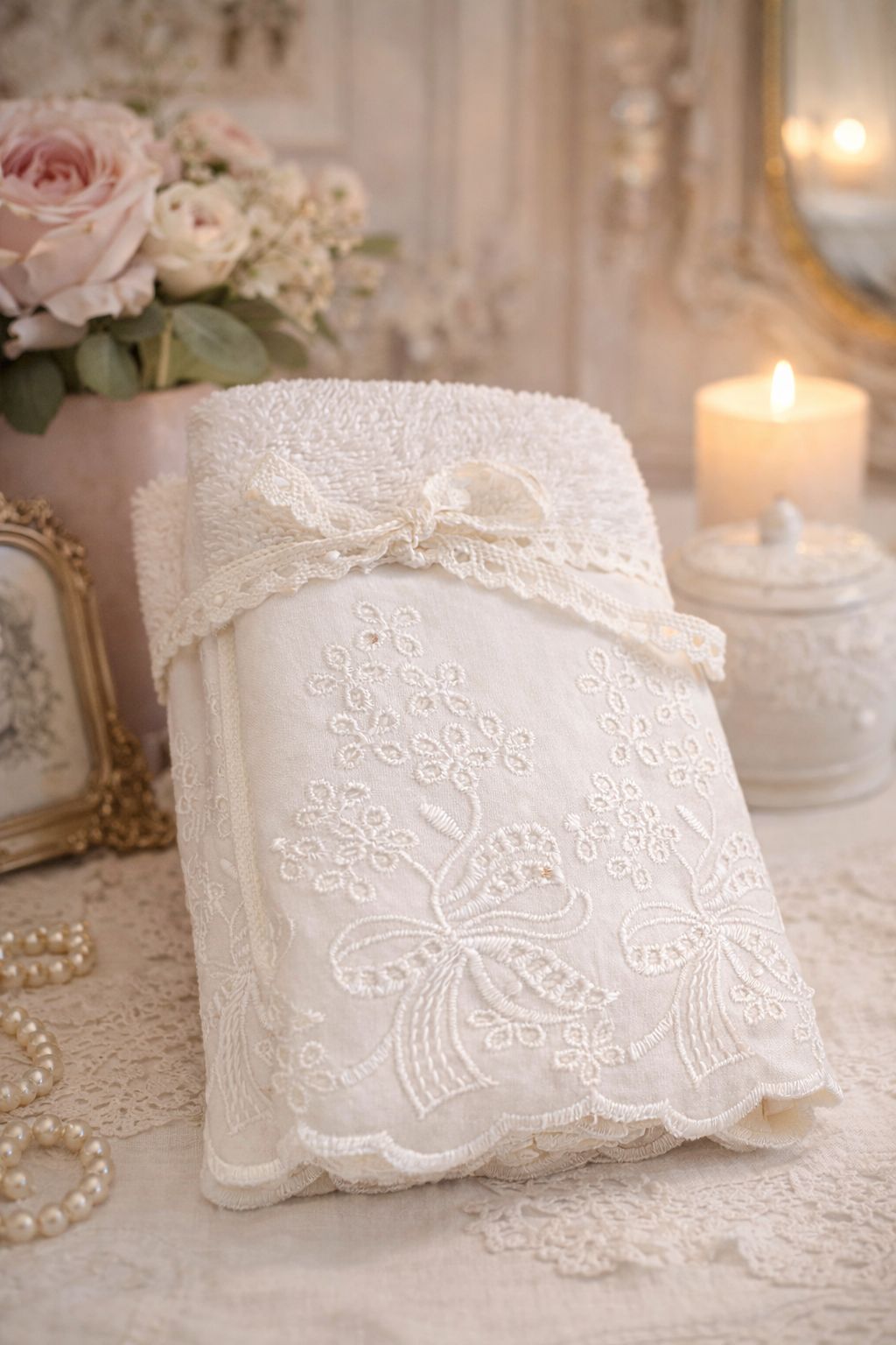 Set 4 lavette ricamate 30x30 cm