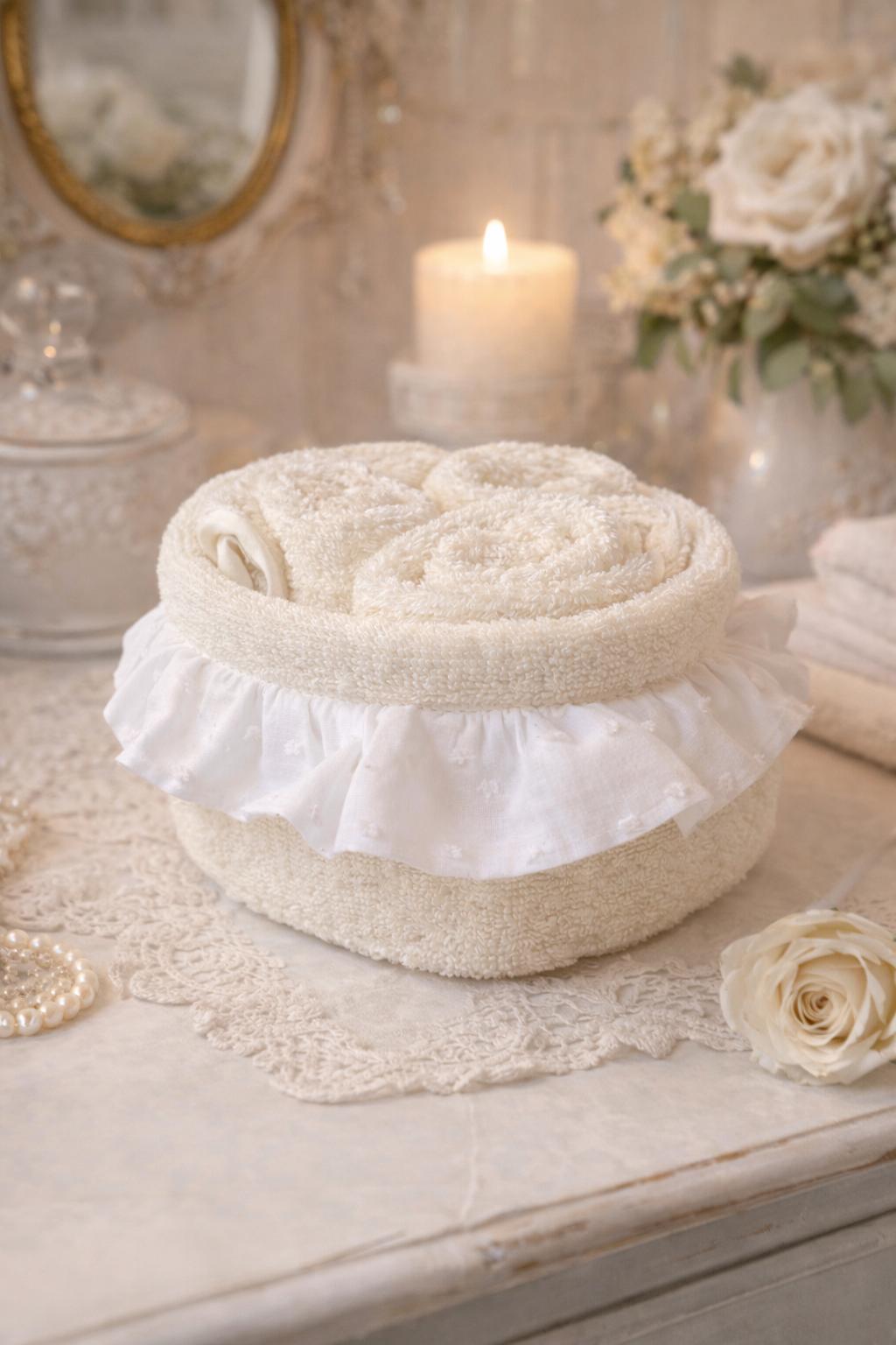 Set 3 lavette in cestino di spugna