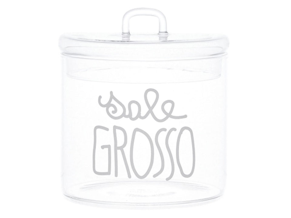 BARATTOLO IN VETRO SALE GROSSO DIAM.12 CM