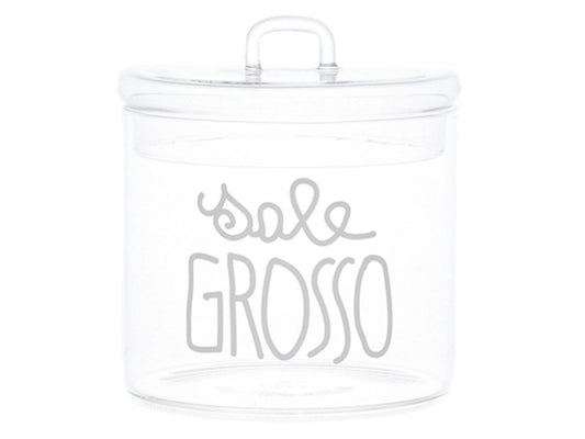 BARATTOLO IN VETRO SALE GROSSO DIAM.12 CM