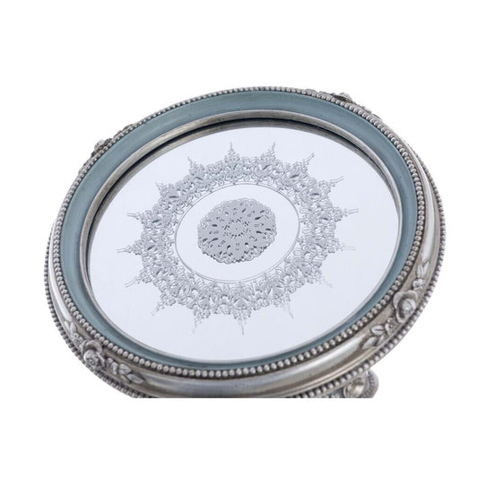 Alzatina in resina color azzurro e argento