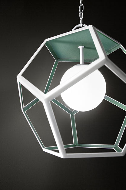 LAMPADARIO IN OTTONE BRUNITO FORMA GEOMETRICA