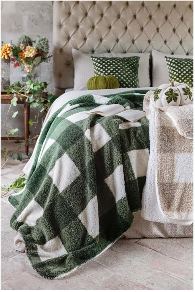 Plaid Sherpa Verde “Morbido Essenziale” – 160 X200 CM