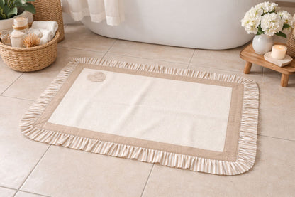 Tappetino Bagno con Balza Decorativa – 76x57 cm
