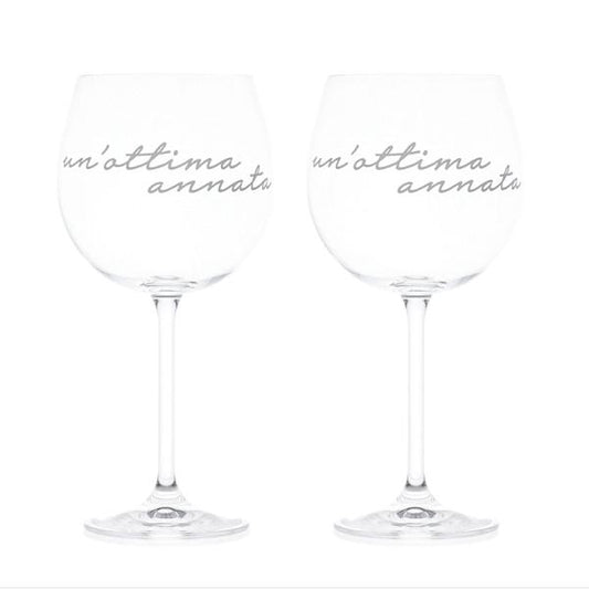 Set 2 calici  UN'OTTIMA ANNATA  77 cl