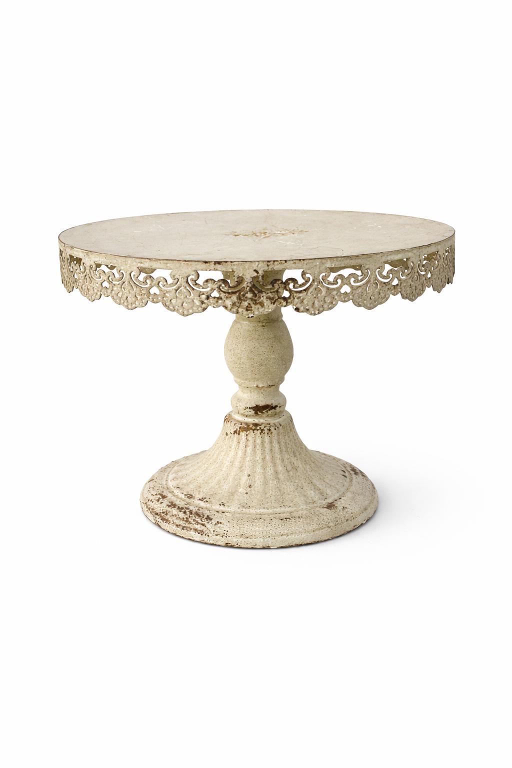 Alzatina in metallo color grigio chiaro antico