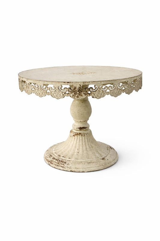 Alzatina in metallo color grigio chiaro antico