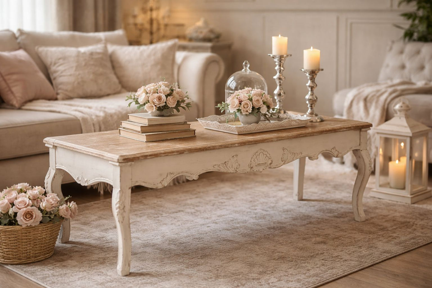 Tavolo da fumo stile provenzale 100X40X46cm