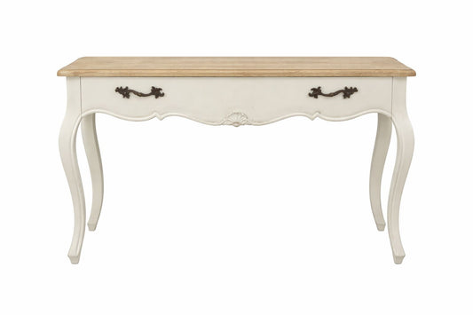 Console stile francese con piano in legno naturale cm 84 x 25 x 76