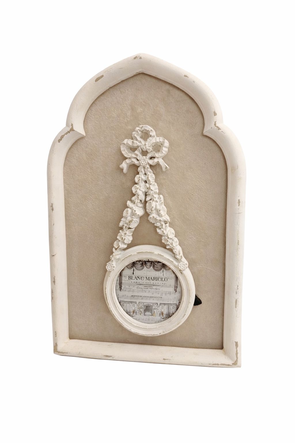 Cornice porta foto da parete stile shabby chic – 29x20x3 cm