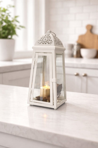 Lanterna Decorativa Bianca – 12 x 9 x 33 cm