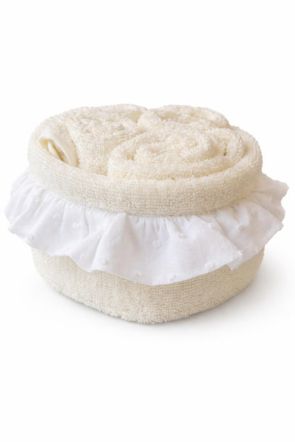 Set 3 lavette in cestino di spugna