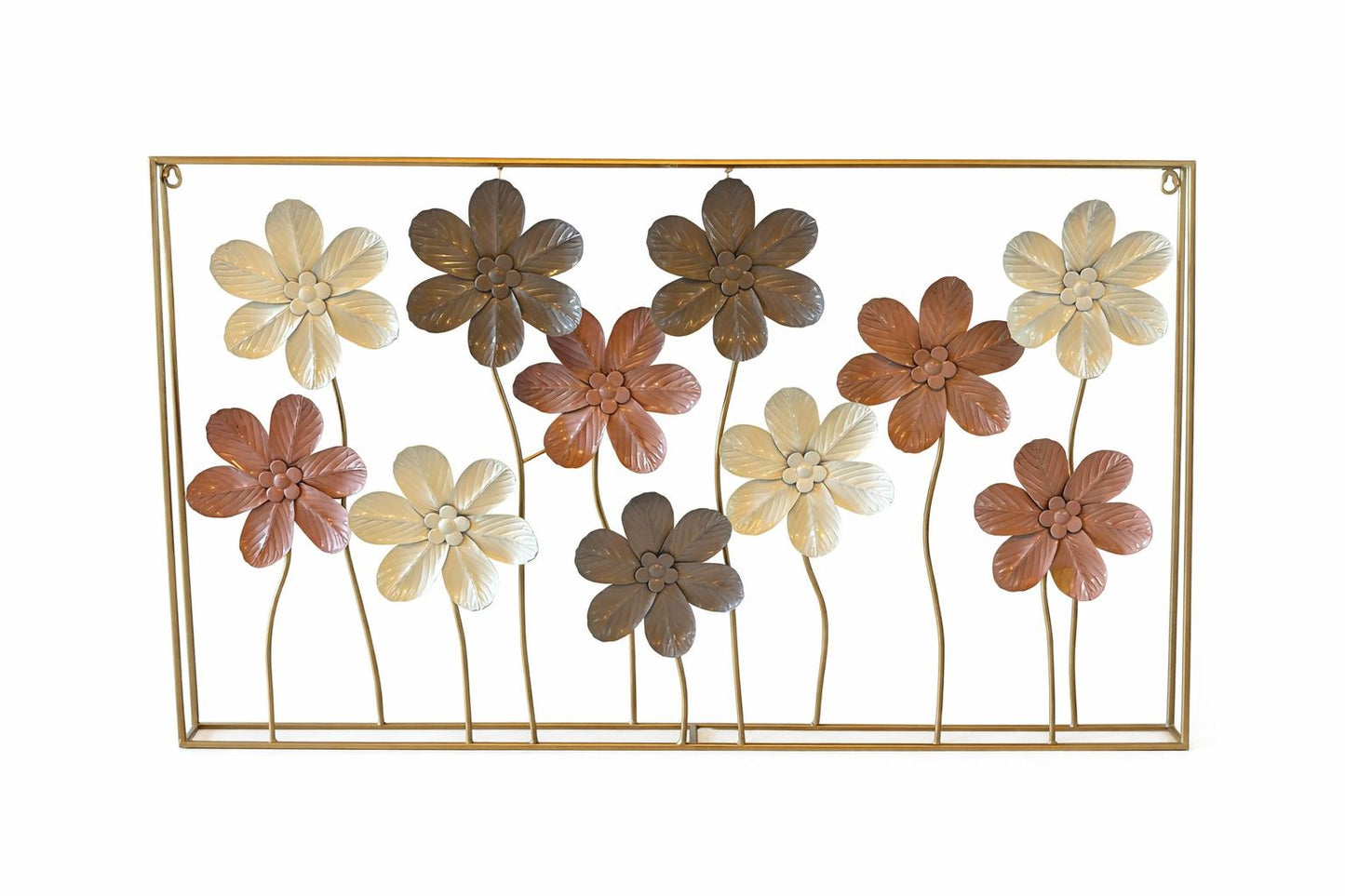 Pannello decorativo in metallo con fiori cm 90x65