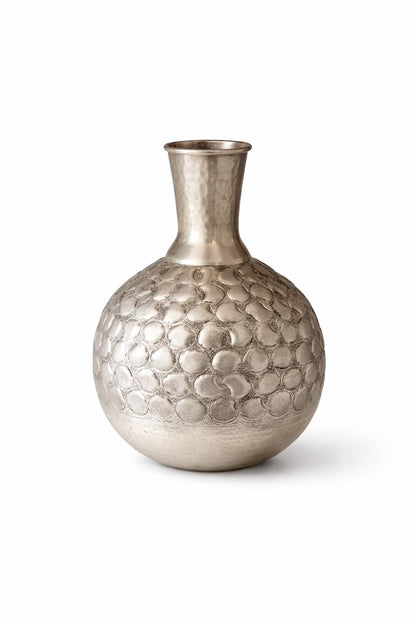 Vaso decorativo in metallo con effetto antichizzato h.30 x 25 x 8cm