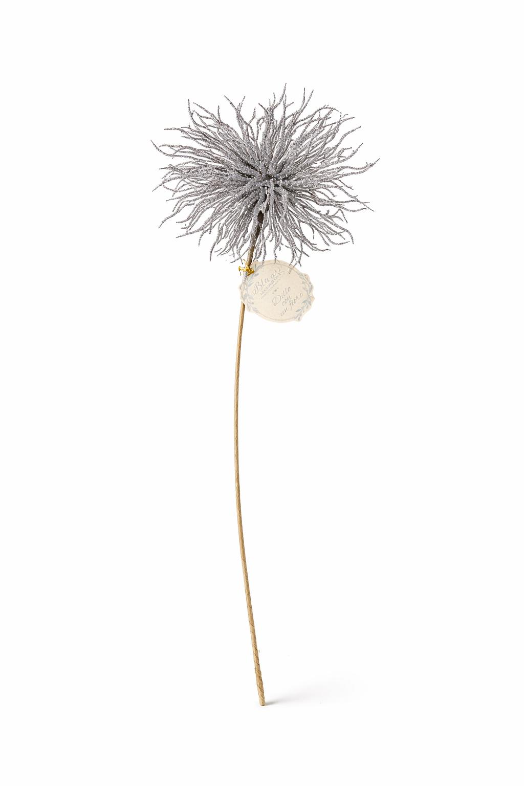 Ramo decorativo glitterato argento – effetto scenografico L.47cm
