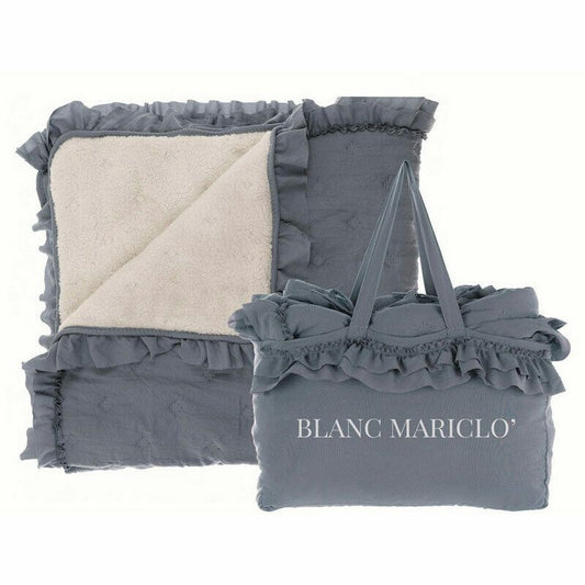 Plaid Sherpa 260x260 cm con ruches e interno caldo teddy.