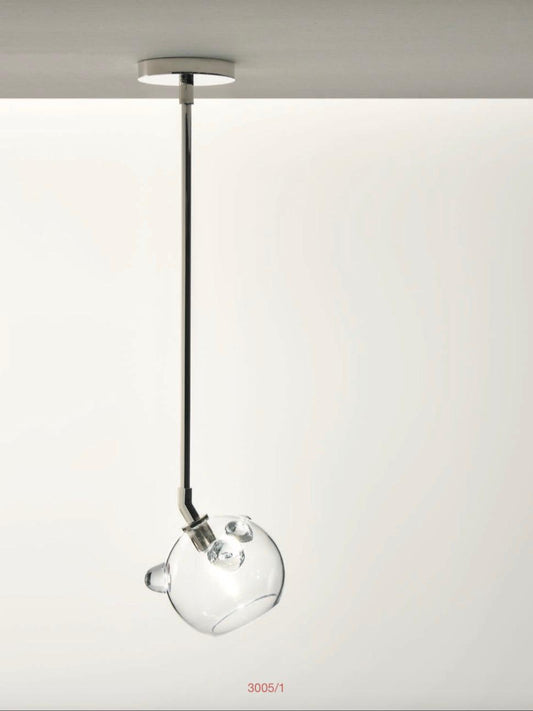Sospensione dal design essenziale in ottone - H 71 - D 20