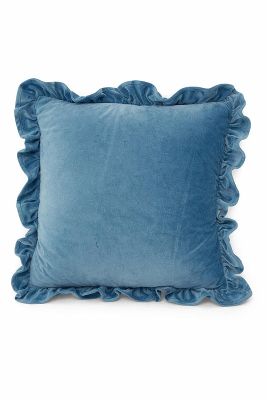 Cuscino in velluto “Morbido” azzurro