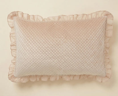 Copriguanciale in velluto rosa o avorio della collezione TRESOR