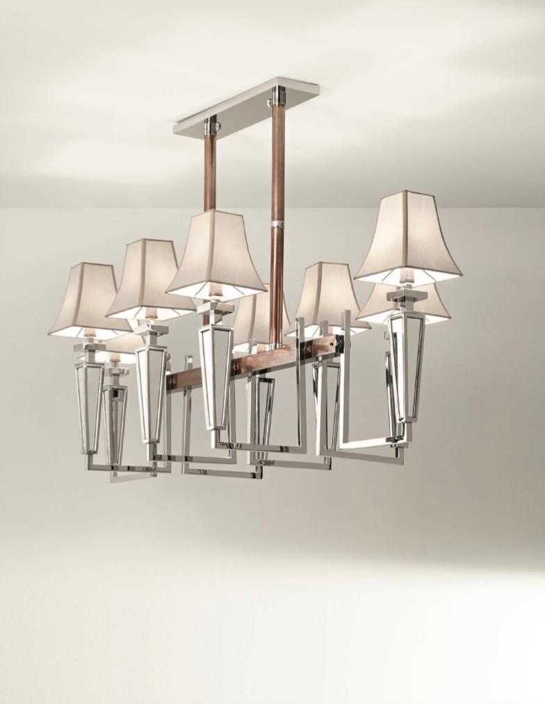 Lampadario elegante 2086/8-H 87 - L 140 X 70 8X8W E14