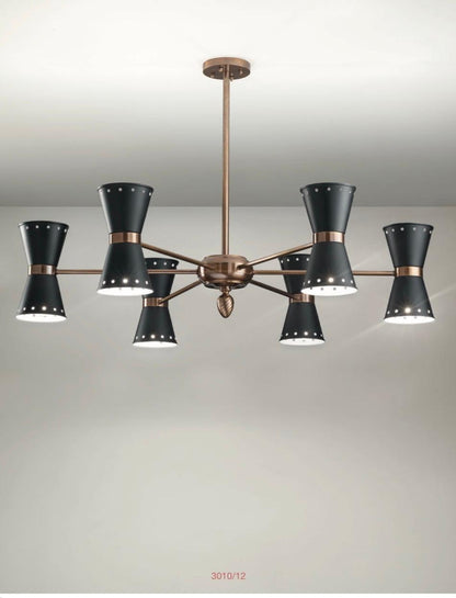 LAMPADARIO BAGNO ORO CON PARALUMI DI METALLO