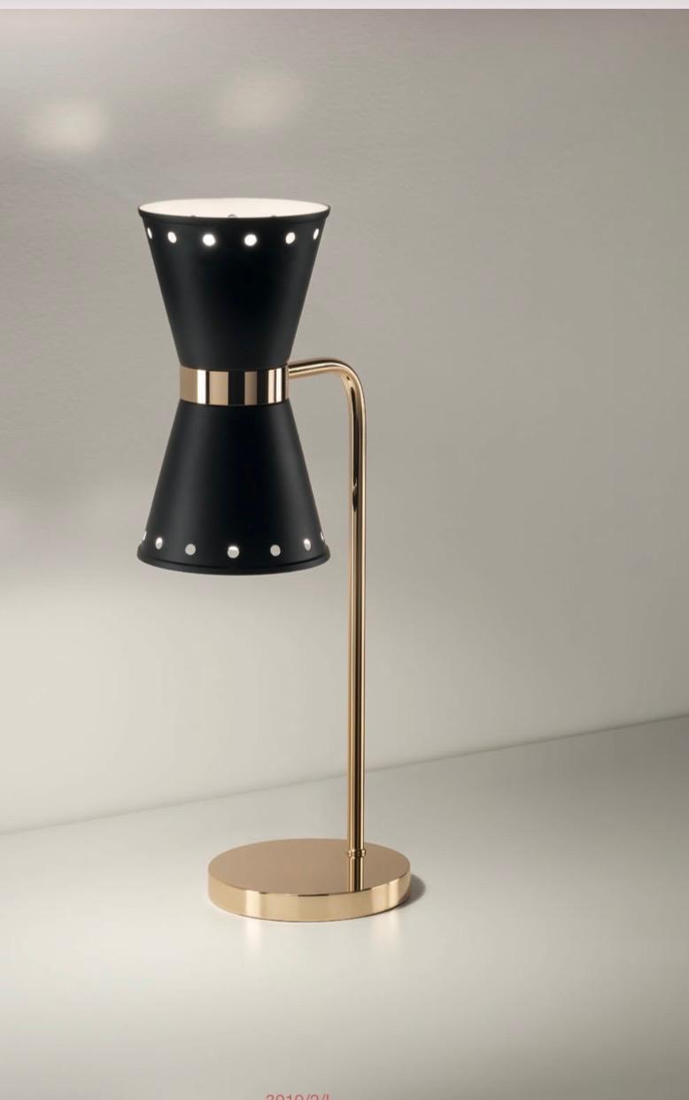 LUME IN OTTONE BAGNO ORO CON PARALUMI DI METALLO