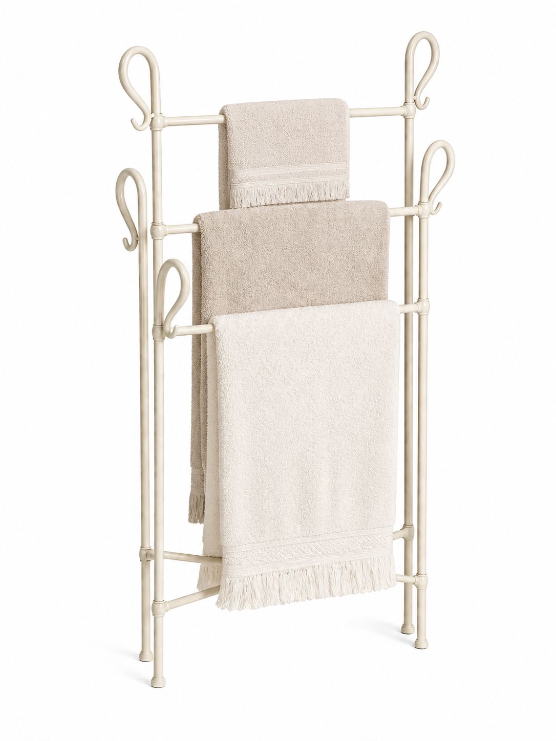 Porta Asciugamani 3 Livelli in Metallo – Stile Shabby Chic- h.103cm x L.47cm