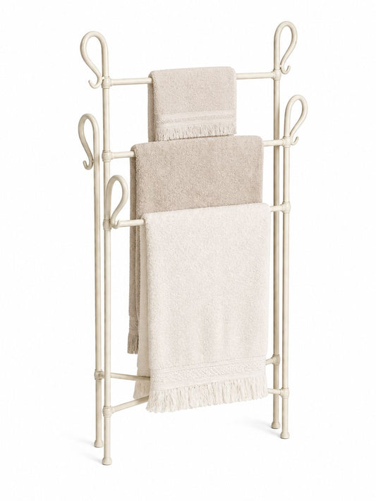 Porta Asciugamani 3 Livelli in Metallo – Stile Shabby Chic- h.103cm x L.47cm