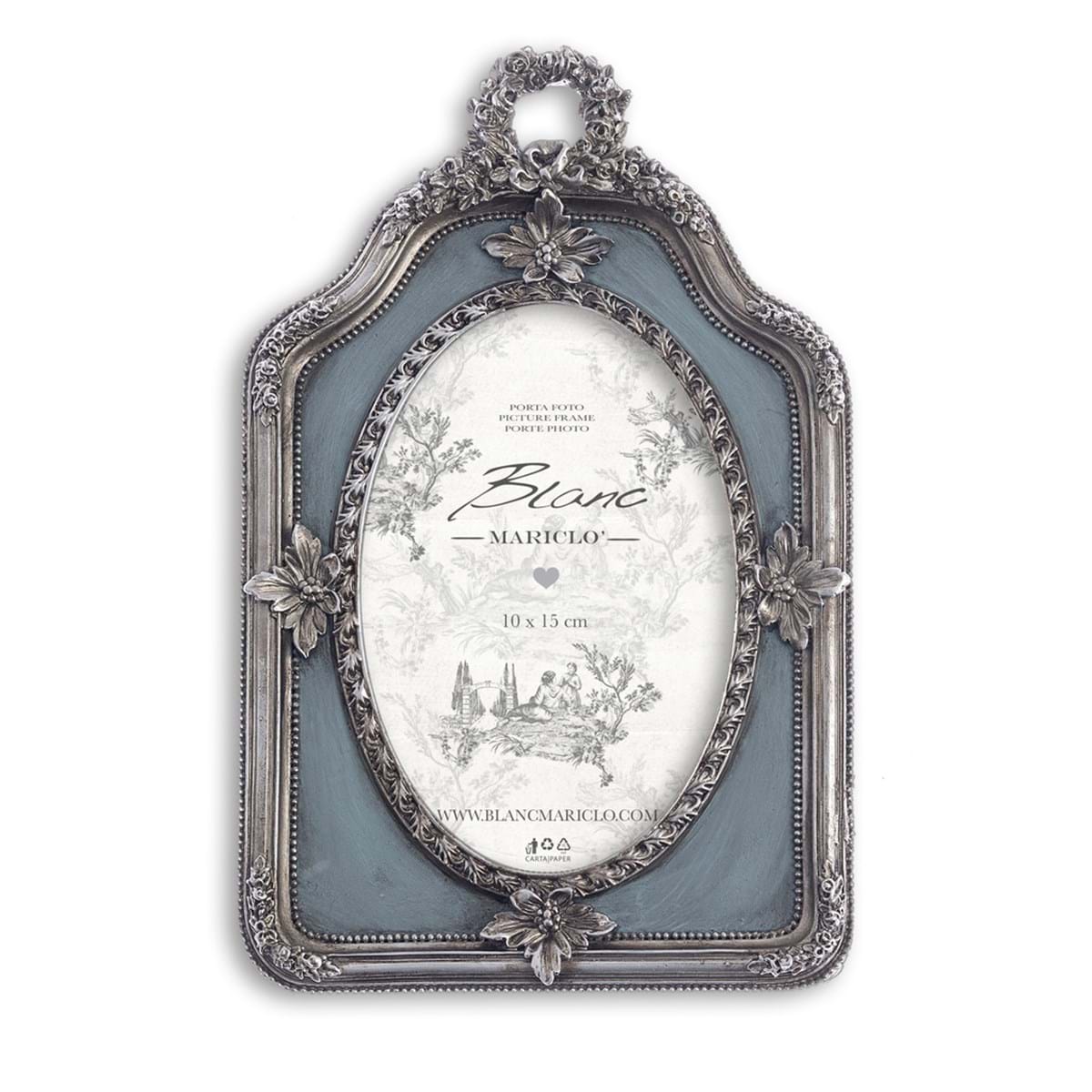 PORTA FOTO IN RESINA AZZURRO