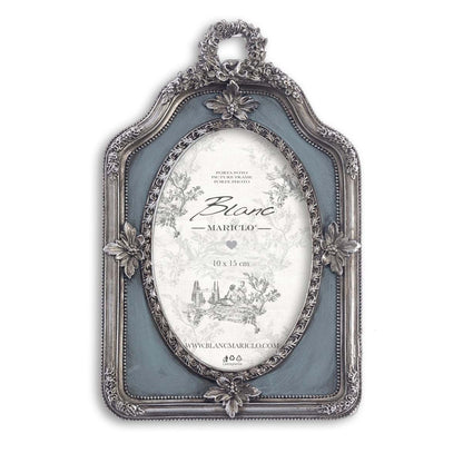 PORTA FOTO IN RESINA AZZURRO