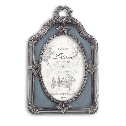 PORTA FOTO IN RESINA AZZURRO