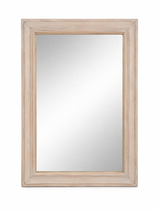 Specchio con cornice effetto legno sbiancato - 50x70 cm